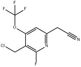 3-(Chloromethyl)-2-fluoro-4-(trifluoromethoxy)pyridine-6-acetonitrile Structure