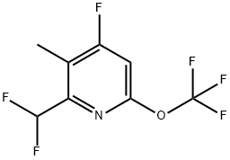 2-(Difluoromethyl)-4-fluoro-3-methyl-6-(trifluoromethoxy)pyridine Structure