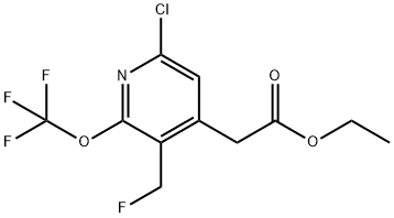 Ethyl 6-chloro-3-(fluoromethyl)-2-(trifluoromethoxy)pyridine-4-acetate Structure