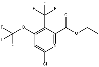 Ethyl 6-chloro-4-(trifluoromethoxy)-3-(trifluoromethyl)pyridine-2-carboxylate Structure