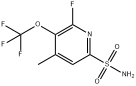 2-Fluoro-4-methyl-3-(trifluoromethoxy)pyridine-6-sulfonamide Structure