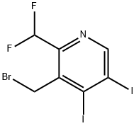 3-(Bromomethyl)-2-(difluoromethyl)-4,5-diiodopyridine Structure