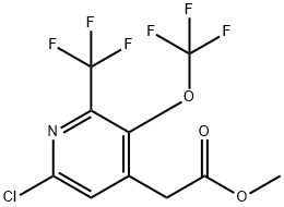 Methyl 6-chloro-3-(trifluoromethoxy)-2-(trifluoromethyl)pyridine-4-acetate Structure