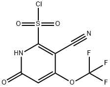 3-Cyano-6-hydroxy-4-(trifluoromethoxy)pyridine-2-sulfonyl chloride Structure