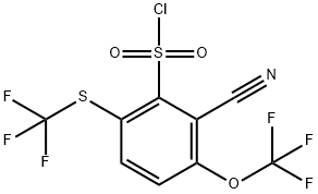 2-Cyano-3-trifluoromethoxy-6-(trifluoromethylthio)benzenesulfonylchloride Structure