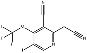 3-Cyano-5-iodo-4-(trifluoromethoxy)pyridine-2-acetonitrile Structure