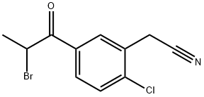 5-(2-Bromopropanoyl)-2-chlorophenylacetonitrile Structure