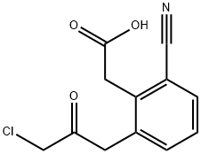 2-(3-Chloro-2-oxopropyl)-6-cyanophenylacetic acid Structure