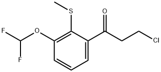 3-Chloro-1-(3-(difluoromethoxy)-2-(methylthio)phenyl)propan-1-one Structure