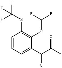 1-Chloro-1-(2-(difluoromethoxy)-3-(trifluoromethylthio)phenyl)propan-2-one Structure