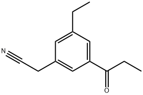 3-Ethyl-5-propionylphenylacetonitrile Structure