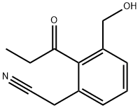 3-(Hydroxymethyl)-2-propionylphenylacetonitrile Structure