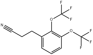 (2,3-Bis(trifluoromethoxy)phenyl)propanenitrile Structure