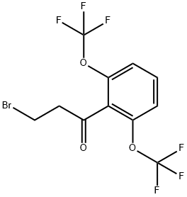 1-(2,6-Bis(trifluoromethoxy)phenyl)-3-bromopropan-1-one Structure