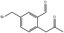 5-(Bromomethyl)-2-(2-oxopropyl)benzaldehyde Structure