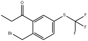 1-(2-(Bromomethyl)-5-(trifluoromethylthio)phenyl)propan-1-one Structure