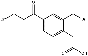 2-(Bromomethyl)-4-(3-bromopropanoyl)phenylacetic acid Structure