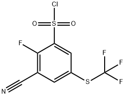 3-Cyano-2-fluoro-5-(trifluoromethylthio)benzenesulfonylchloride Structure