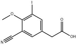 3-Cyano-5-iodo-4-methoxyphenylacetic acid Structure