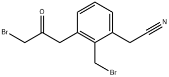 3-(3-Bromo-2-oxopropyl)-2-(bromomethyl)phenylacetonitrile Structure