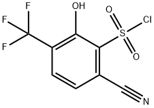 6-Cyano-2-hydroxy-3-(trifluoromethyl)benzenesulfonylchloride Structure