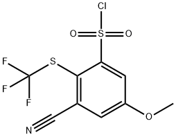 3-Cyano-5-methoxy-2-(trifluoromethylthio)benzenesulfonylchloride Structure