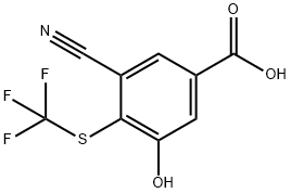 3-Cyano-5-hydroxy-4-(trifluoromethylthio)benzoic acid Structure