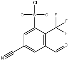 5-Cyano-3-formyl-2-(trifluoromethyl)benzenesulfonyl chloride Structure