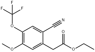 Ethyl 2-cyano-5-methoxy-4-(trifluoromethoxy)phenylacetate Structure