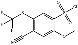 4-Cyano-2-methoxy-5-(trifluoromethylthio)benzenesulfonylchloride 구조식 이미지