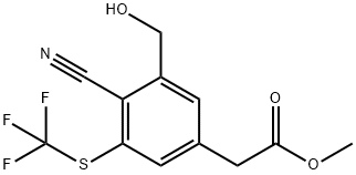 Methyl 4-cyano-3-hydroxymethyl-5-(trifluoromethylthio)phenylacetate Structure