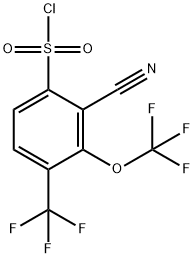 2-Cyano-3-trifluoromethoxy-4-(trifluoromethyl)benzenesulfonylchloride Structure