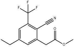 Methyl 2-cyano-5-ethyl-3-(trifluoromethyl)phenylacetate 구조식 이미지