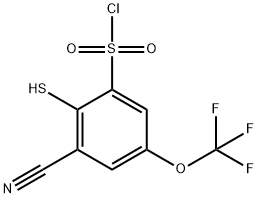 3-Cyano-2-mercapto-5-(trifluoromethoxy)benzenesulfonyl chloride Structure