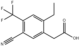 5-Cyano-2-ethyl-4-(trifluoromethyl)phenylacetic acid Structure