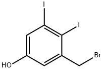 2,3-Diiodo-5-hydroxybenzyl bromide Structure