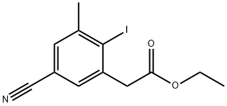 Ethyl 5-cyano-2-iodo-3-methylphenylacetate Structure