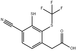 4-Cyano-3-mercapto-2-(trifluoromethylthio)phenylacetic acid Structure