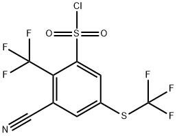 3-Cyano-2-trifluoromethyl-5-(trifluoromethylthio)benzenesulfonyl chloride Structure