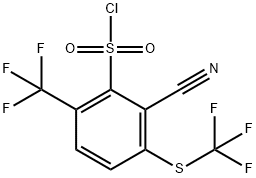 2-Cyano-6-trifluoromethyl-3-(trifluoromethylthio)benzenesulfonyl chloride Structure