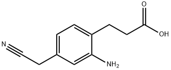 3-Amino-4-(2-carboxyethyl)phenylacetonitrile Structure
