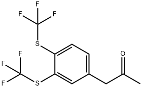 1-(3,4-Bis(trifluoromethylthio)phenyl)propan-2-one 구조식 이미지