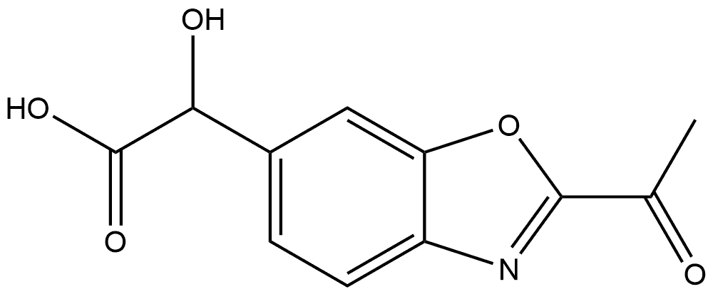 2-Acetyl-6-(carboxy(hydroxy)methyl)benzo[d]oxazole Structure