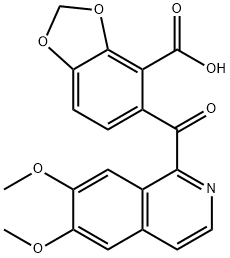 5-(6,7-Dimethoxyisoquinoline-1-carbonyl)benzo[d][1,3]dioxole-4-carboxylic acid 구조식 이미지