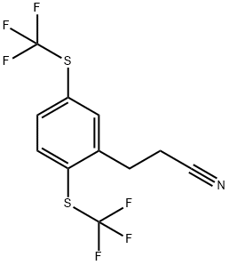 (2,5-Bis(trifluoromethylthio)phenyl)propanenitrile 구조식 이미지