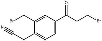 2-(Bromomethyl)-4-(3-bromopropanoyl)phenylacetonitrile Structure