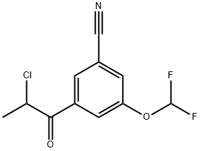 3-(2-Chloropropanoyl)-5-(difluoromethoxy)benzonitrile Structure