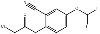 2-(3-Chloro-2-oxopropyl)-5-(difluoromethoxy)benzonitrile Structure