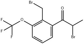 2-Bromo-1-(2-(bromomethyl)-3-(trifluoromethoxy)phenyl)propan-1-one Structure