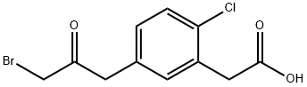 5-(3-Bromo-2-oxopropyl)-2-chlorophenylacetic acid Structure